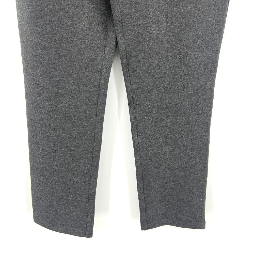 Quince Charcoal Gray Ultra-Stretch Ponte Straight Leg Pull On Pants Women Small - Picture 3 of 6